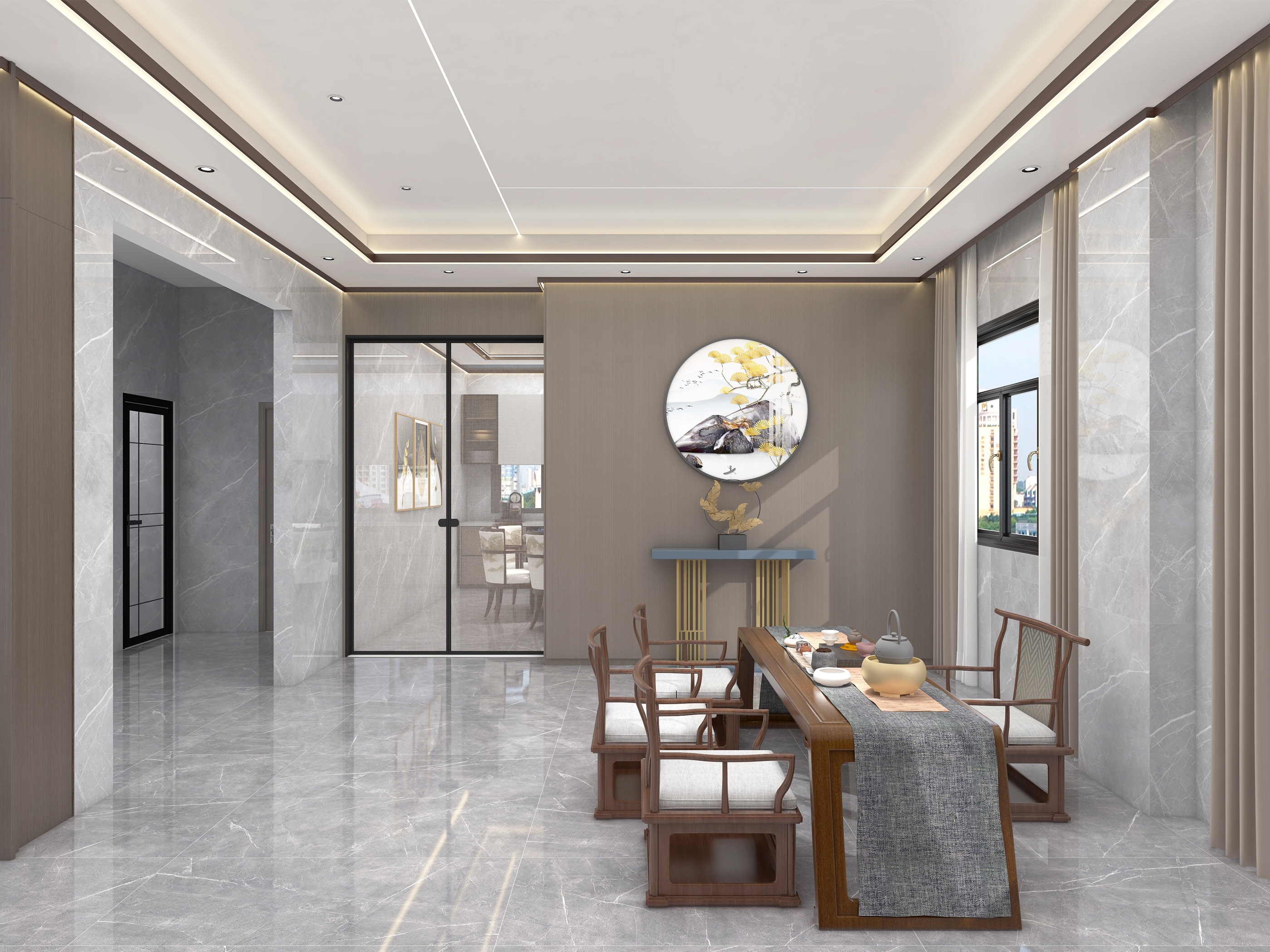 全铝蜂窝大板花语秋香装修效果图